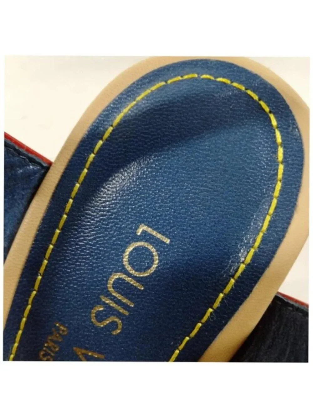 Authentic Louis Vuitton Monogram Denim Espadrille Wedge Sandals